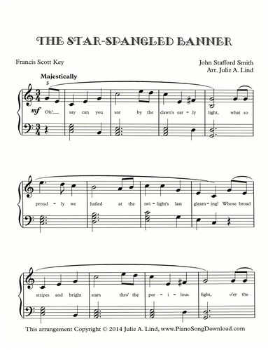 The Star Spangled Banner free sheet music