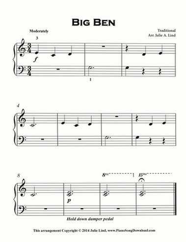 Big Ben,  free piano sheet music to print
