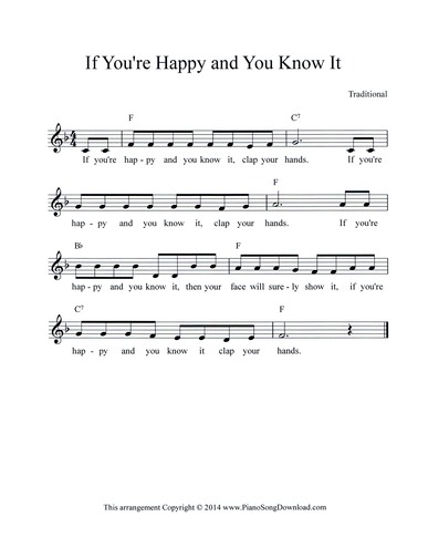 If You're Happy and You Know It: Free Lead Sheet