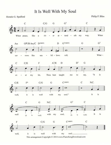 It is well with my soul - free hymn lead sheet