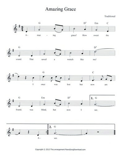 Amazing Grace Piano Chords In C Sheet And Chords Collection