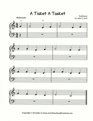 A Tisket A Tasket Free Level 1 Easy Piano Sheet Music