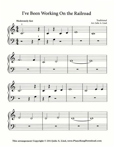 piano railroad working been sheet ve easy lessons piece ive songs beginners sheets printable beginner notes beginning pianosongdownload violin keyboard