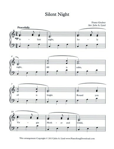 Silent Night - Free Level 2 Christmas piano sheet music with lyrics