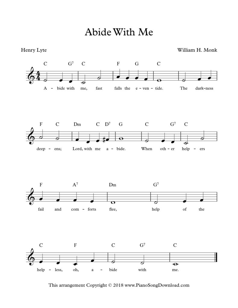 Abide with Me lead sheet