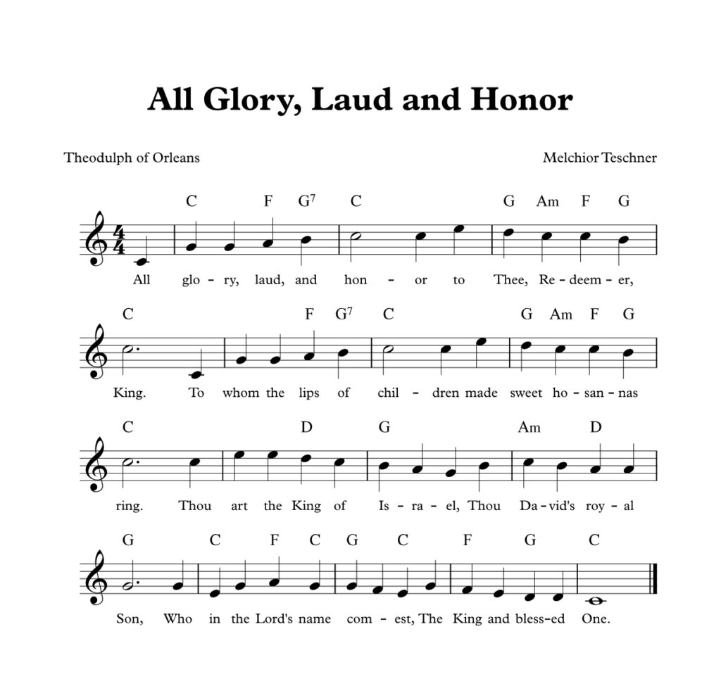 All Glory, Laud, and Honor Lead Sheet