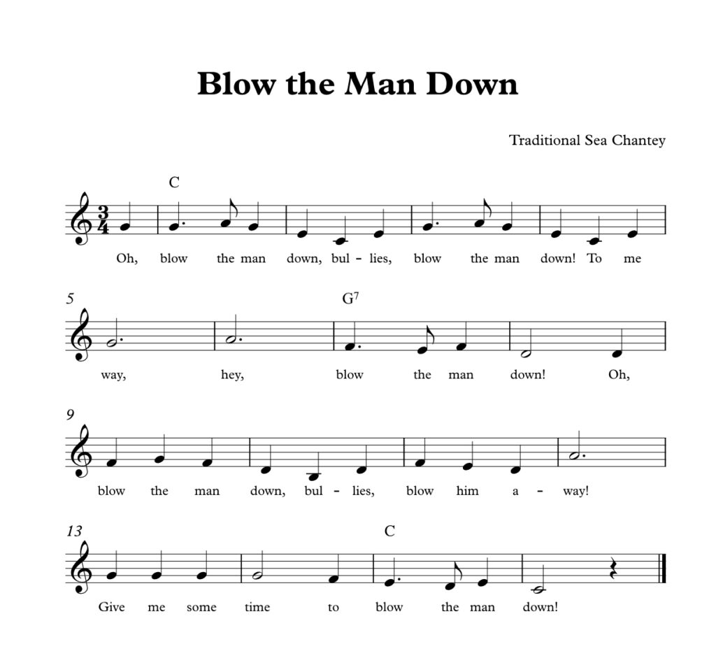 Blow the Man Down Lead Sheet