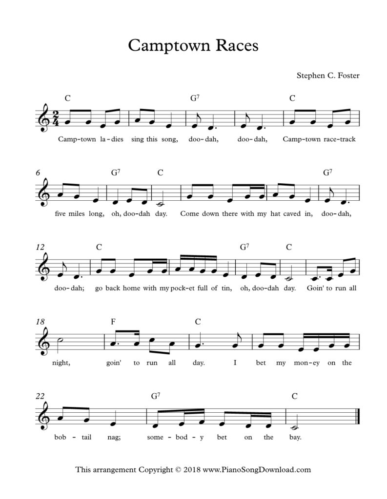 Camptown Races Lead Sheet