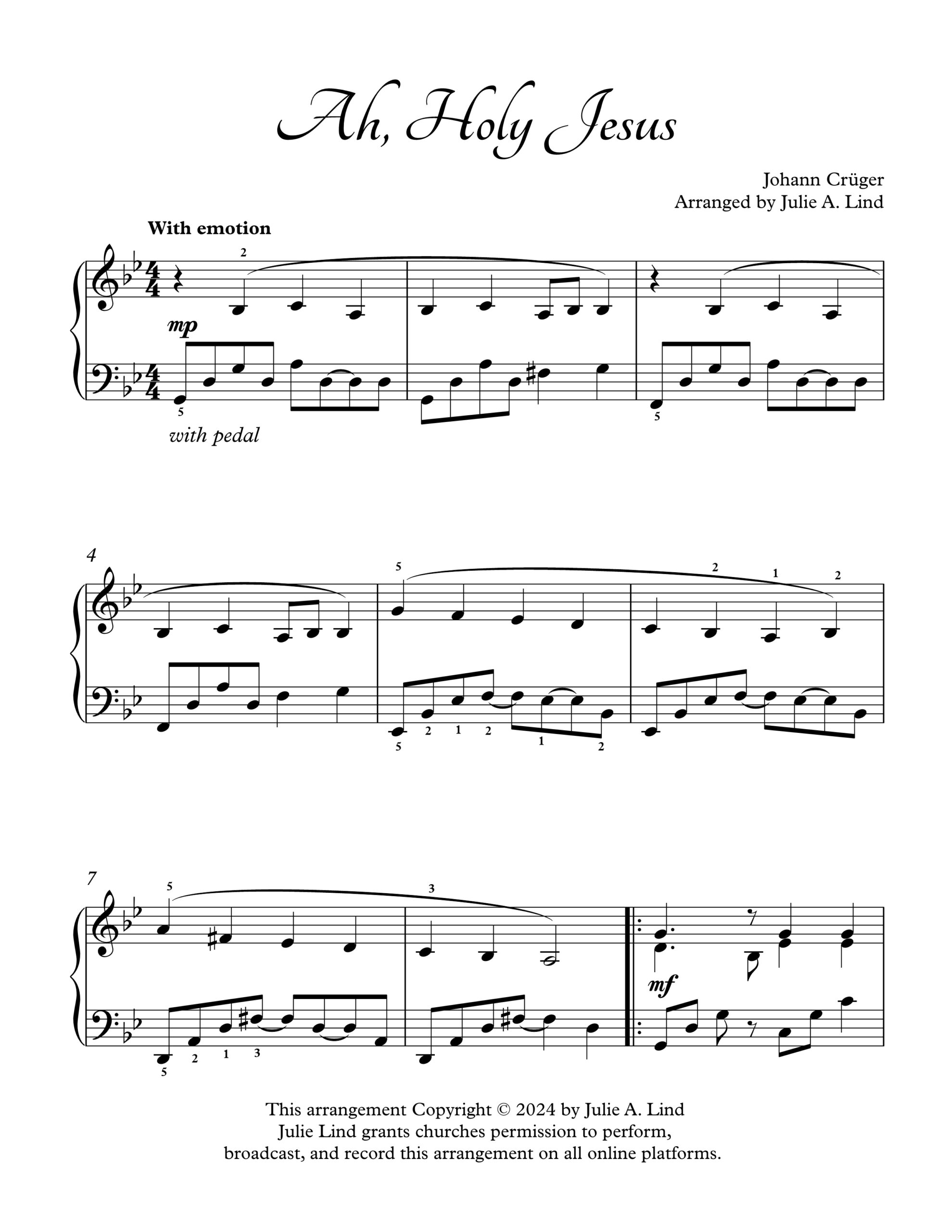 Ah Holy Jesus by Julie Lind