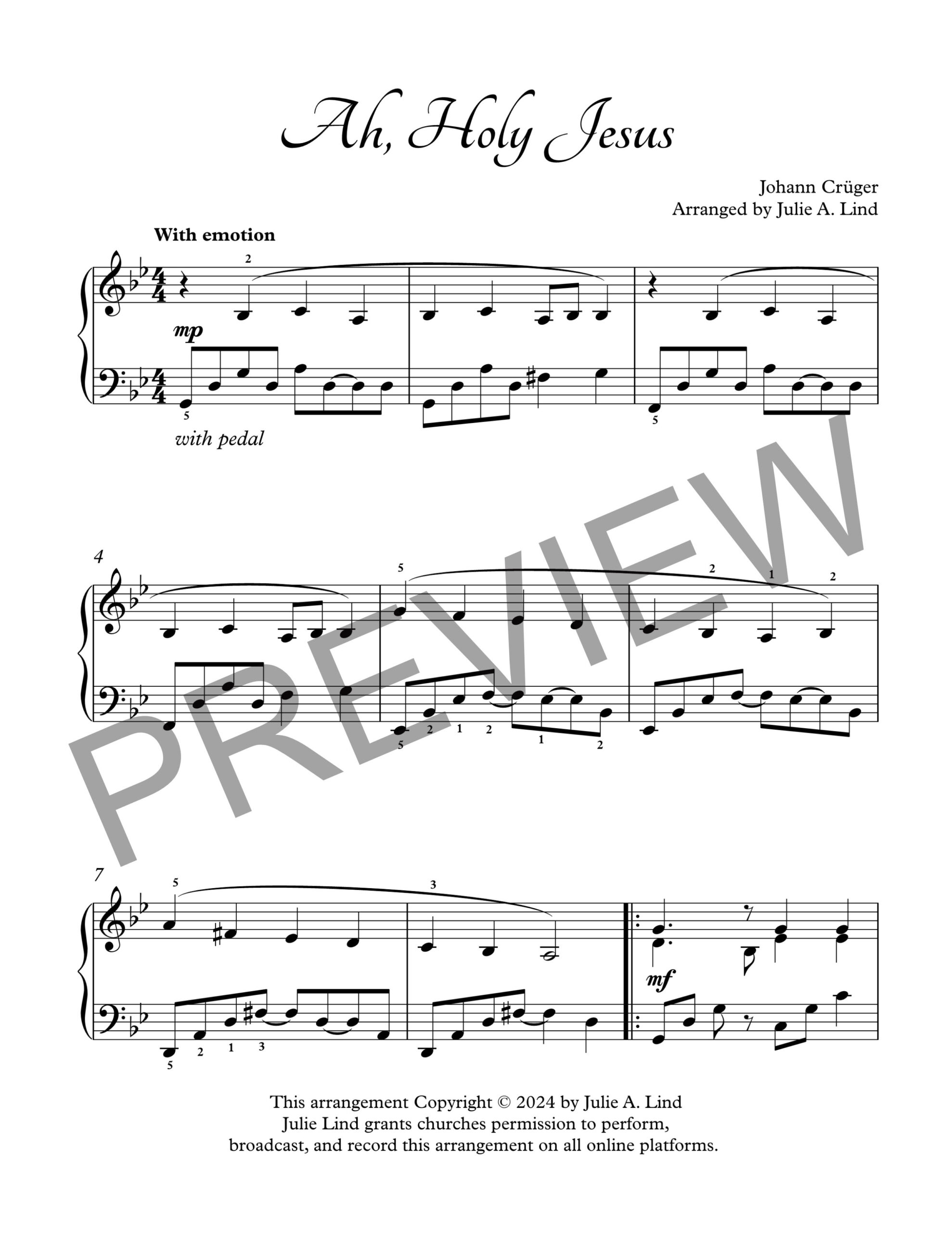 Ah, Holy Jesus by Julie Lind