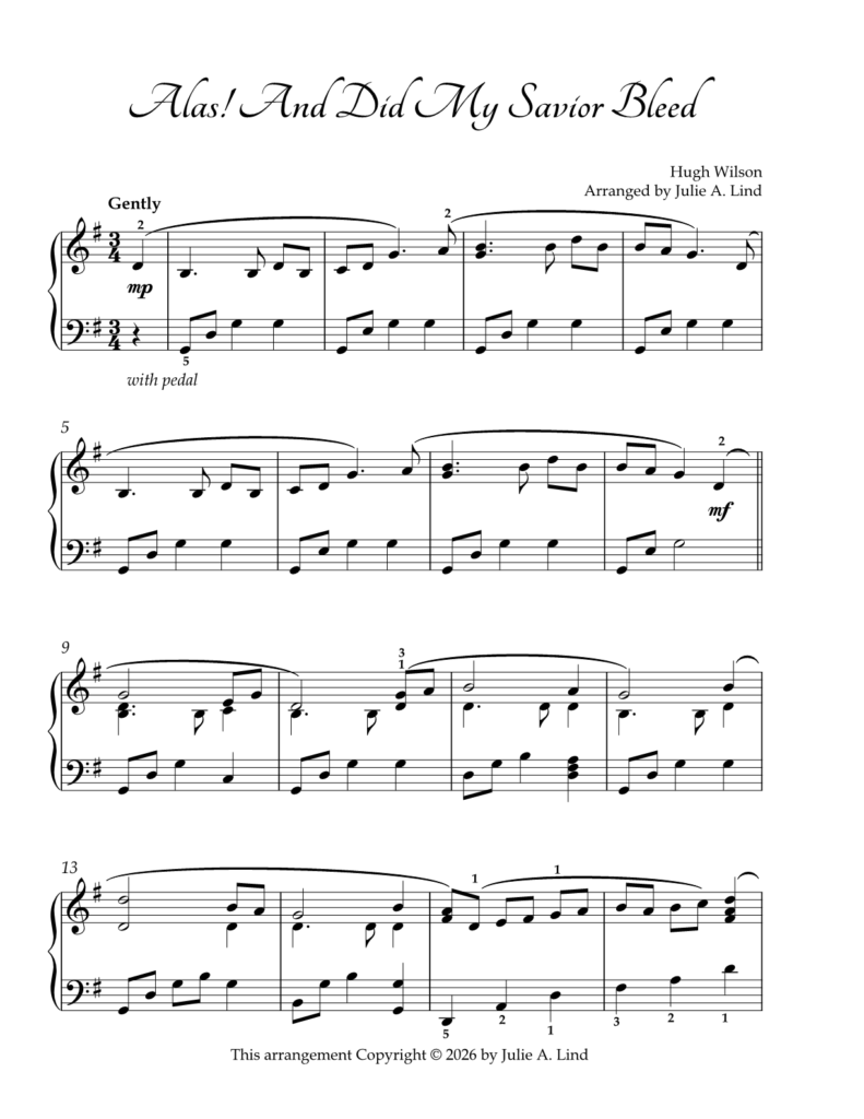 Alas And Did My Savior Bleed Piano Sheet Music