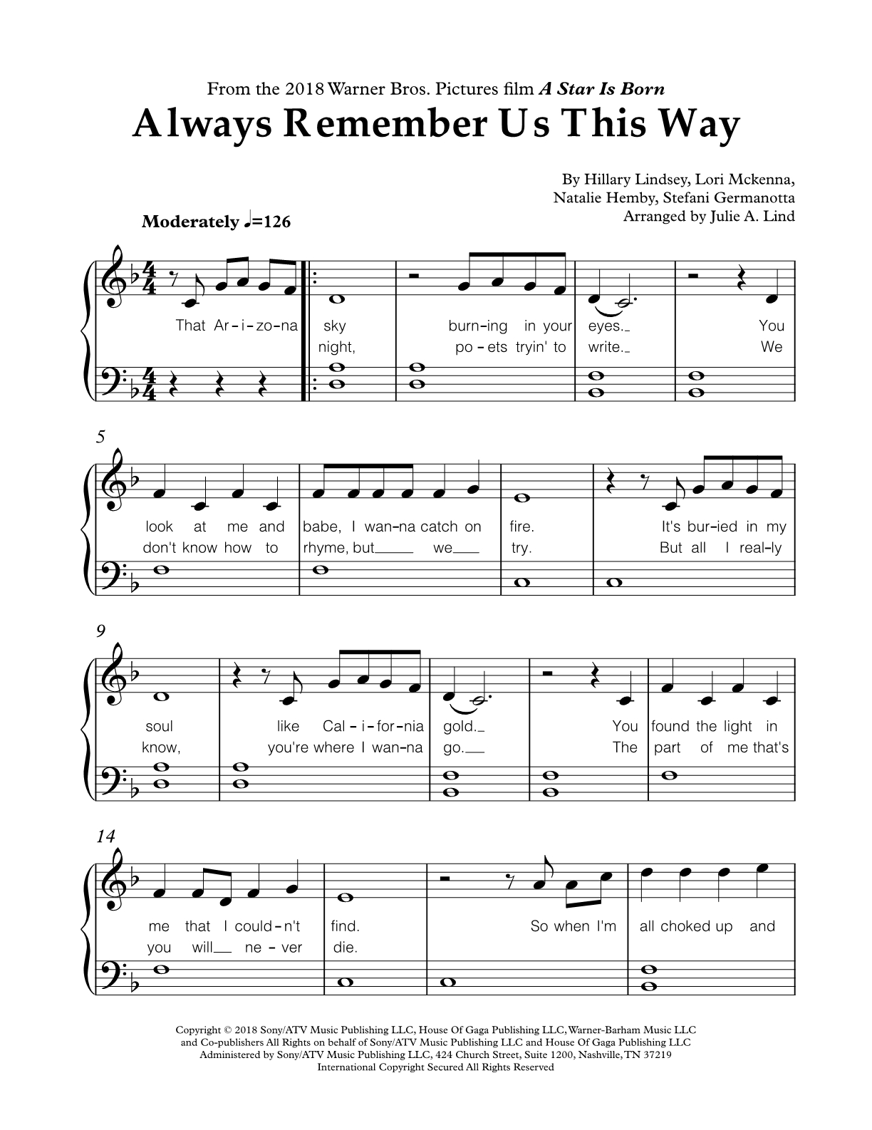 Always Remember Us This Way - A Star is Born