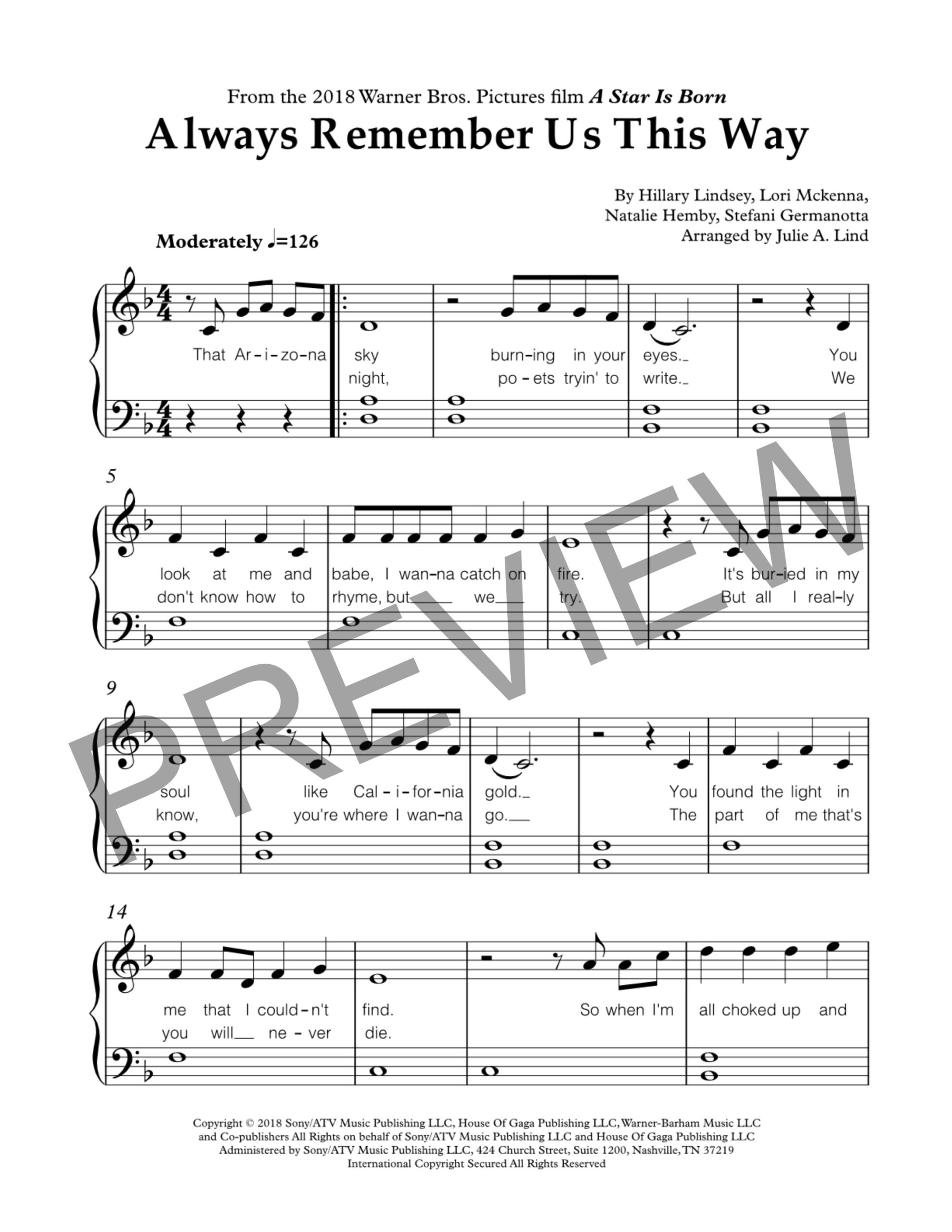 Always Remember Us This Way