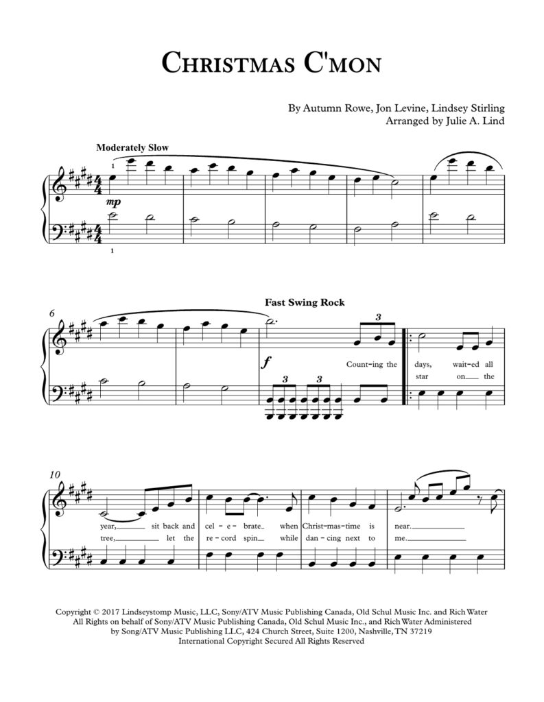 Christmas C'mon - arranged by Julie Lind