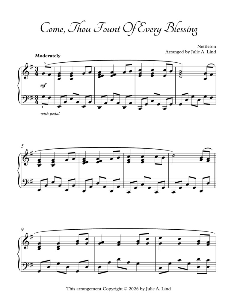 Come Thou Fount Of Every Blessing - Julie Lind