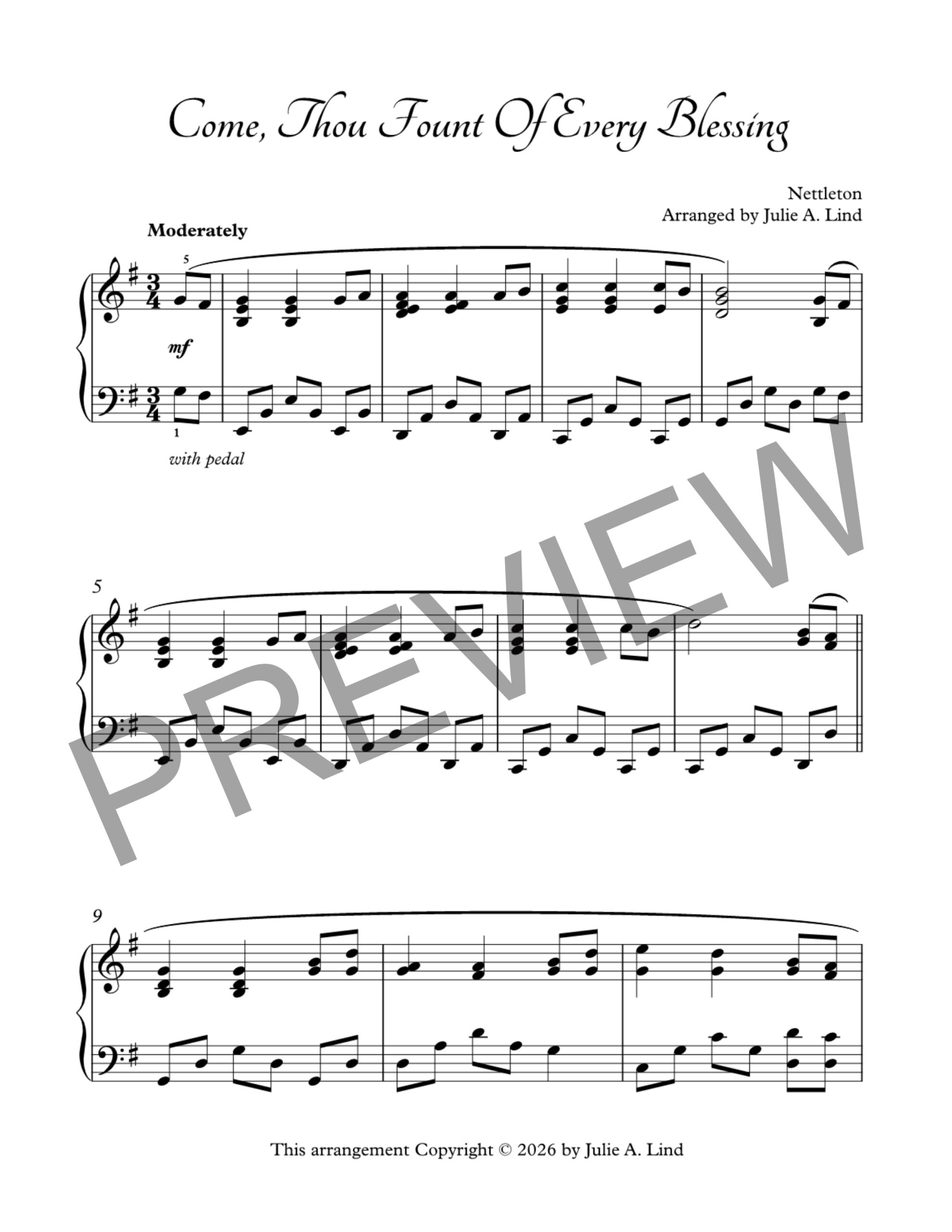 Come Thou Fount Of Every Blessing by Julie Lind
