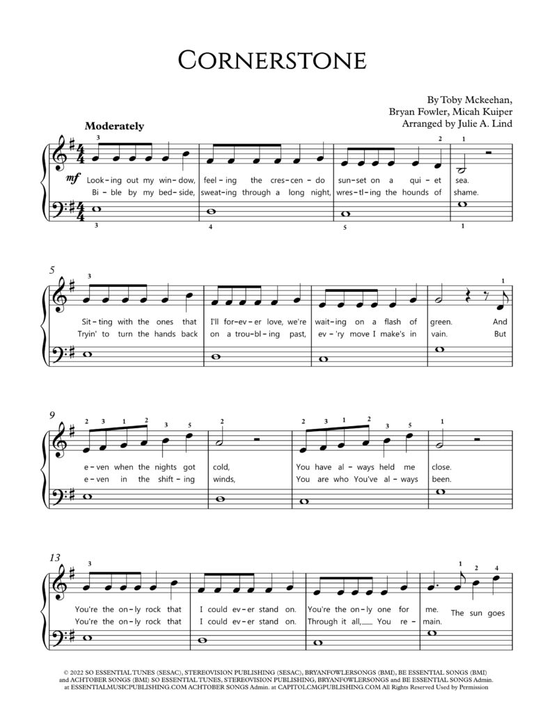 Cornerstone arranged by Julie Lind