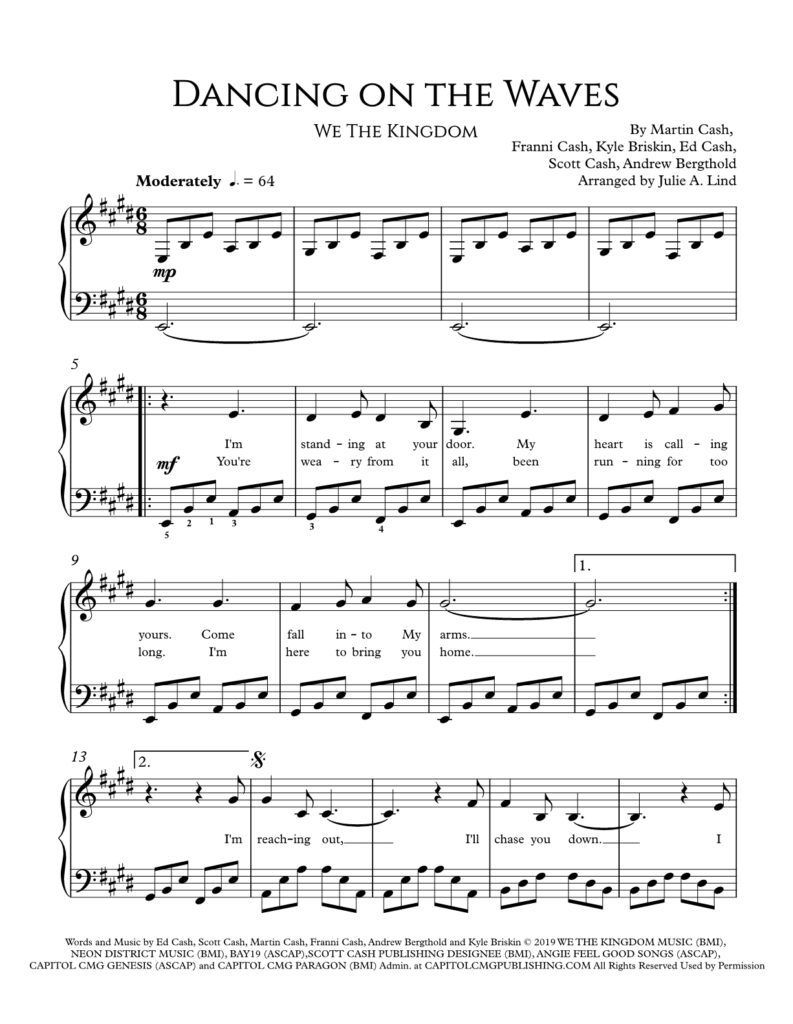 Dancing on the Waves - piano