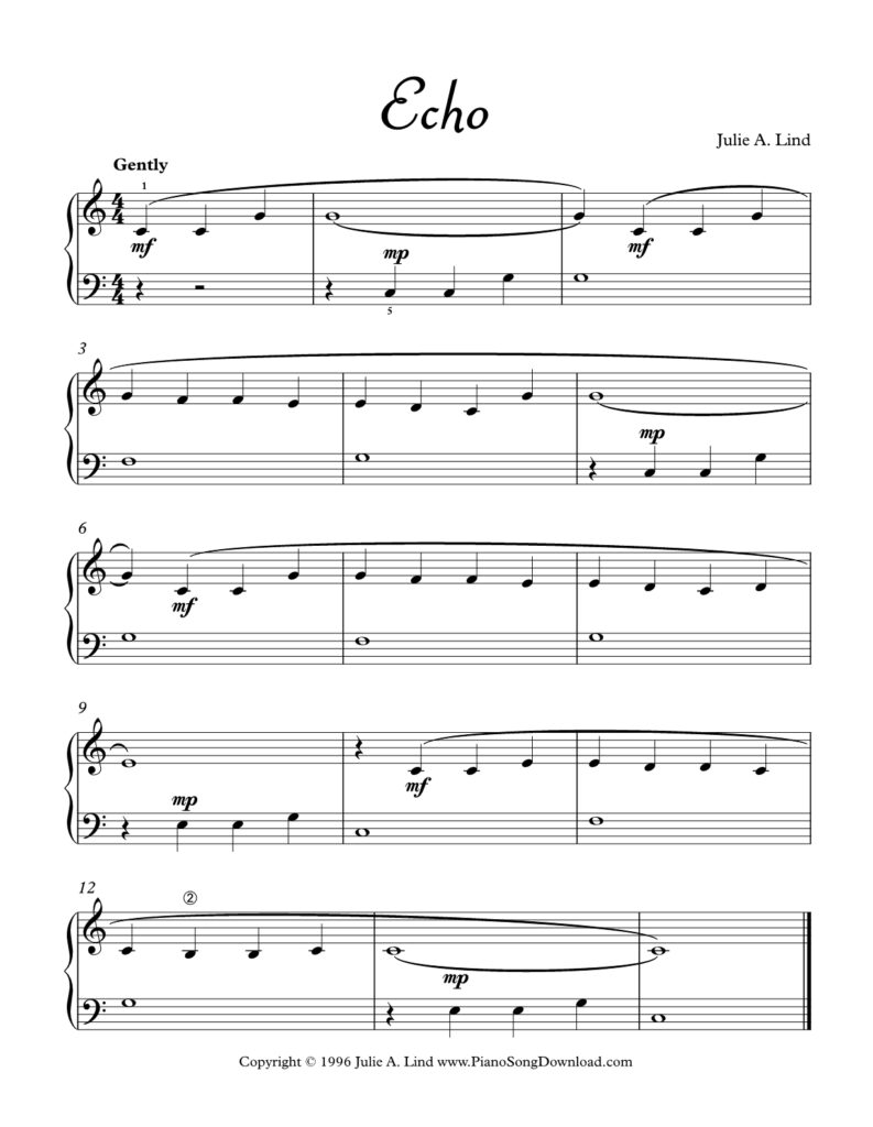 Echo Level 2 piano sheet music by Julie Lind