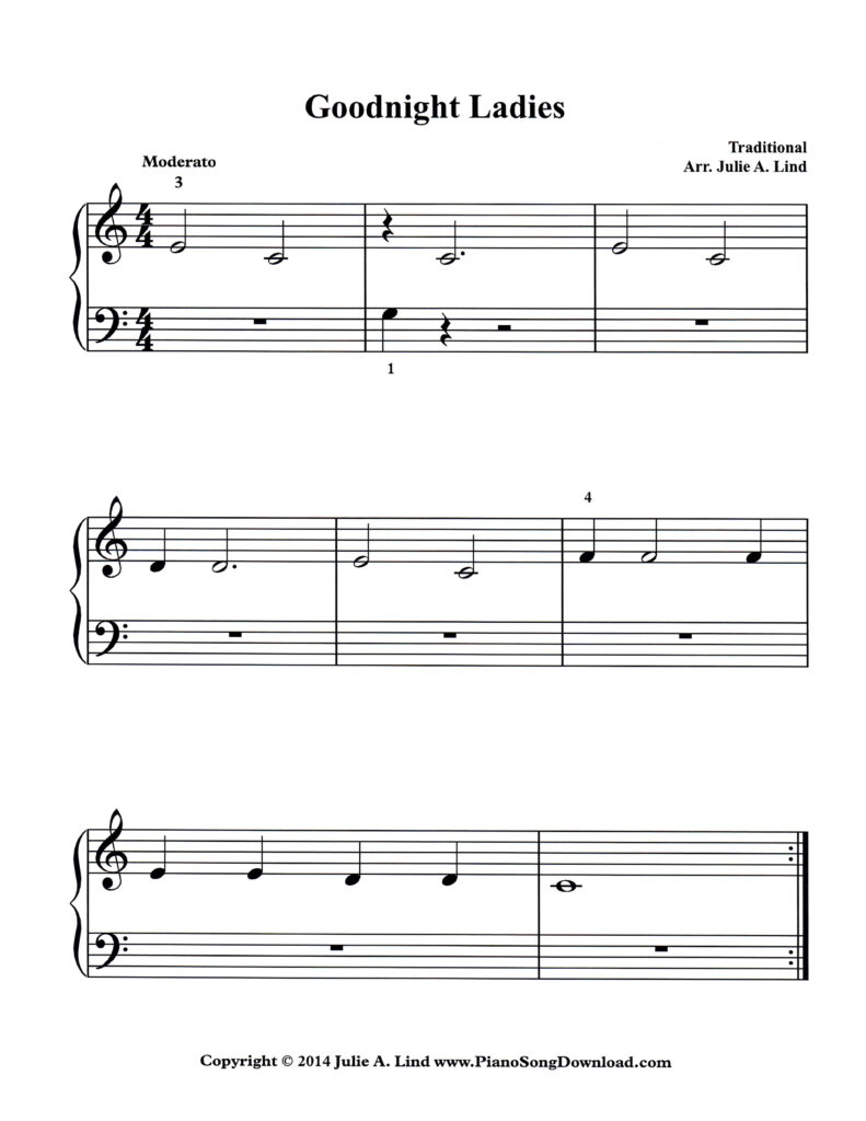 Goodnight Ladies Level 1 piano sheet music