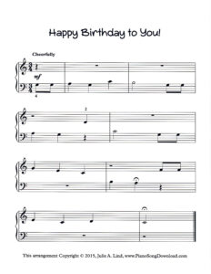 Happy Birthday to You Level 1 piano sheet music