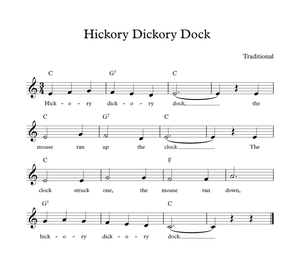 Hickory Dickory Dock lead sheet