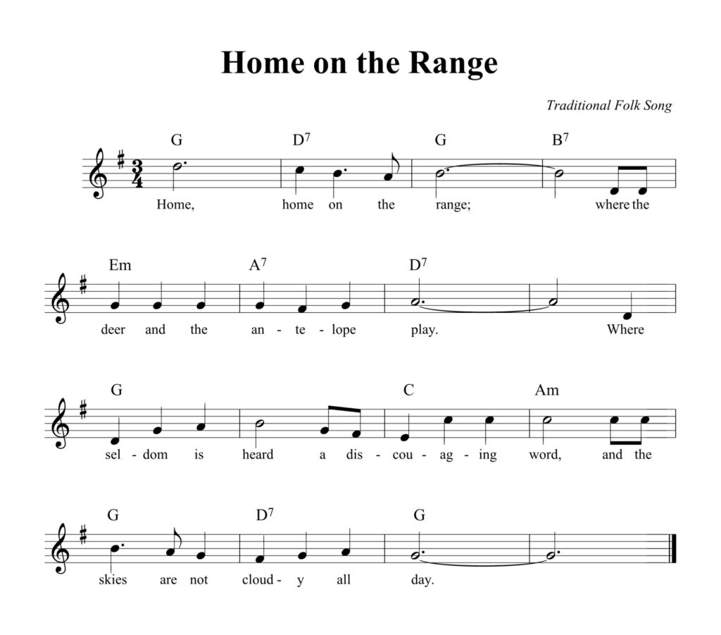 Home on the Range lead sheet