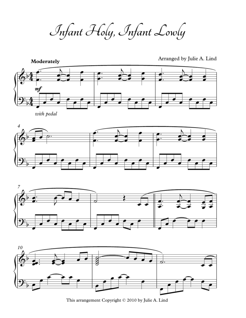 Infant Holy Infant Lowly Julie Lind