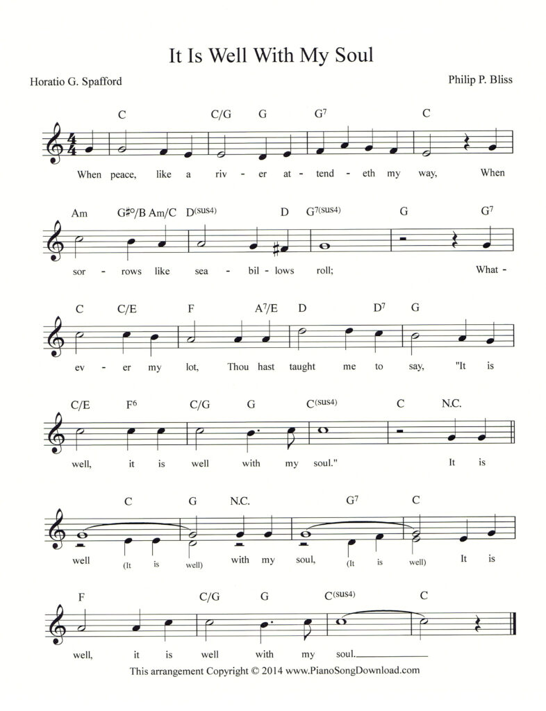 It Is Well With My Soul lead sheet