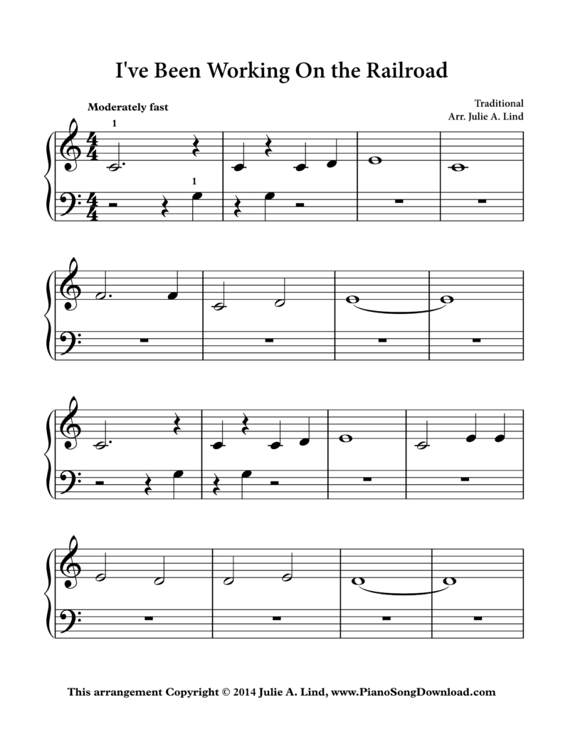 I've Been Working on the Railroad Level 1 piano sheet music