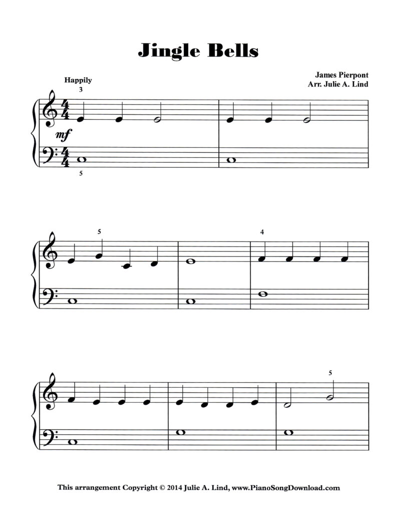Jingle Bells Level 1 piano sheet music