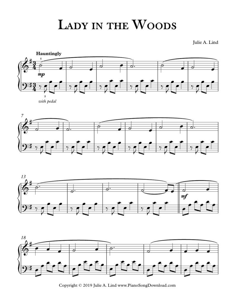 Lady in the Woods, original composition by Julie Lind