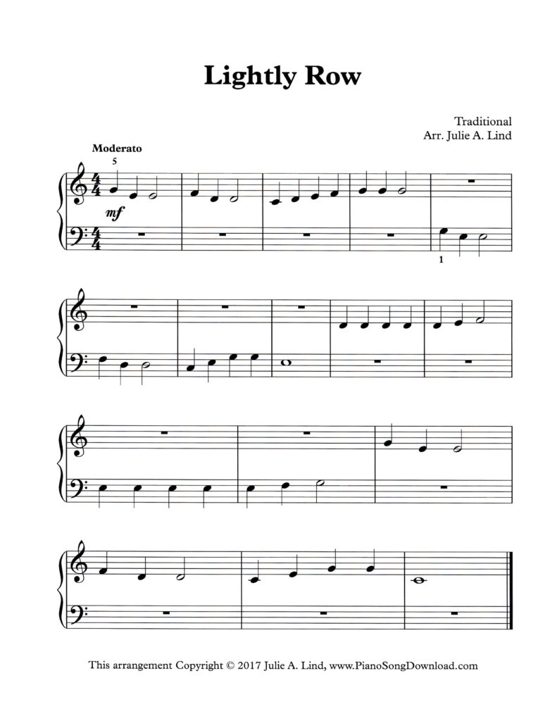 Lightly Row Level 1 piano sheet music