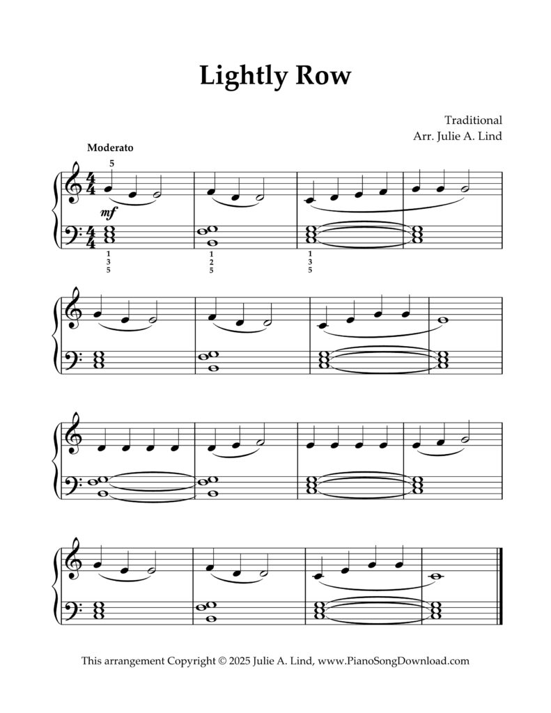 Lightly Row Level 2 piano sheet music