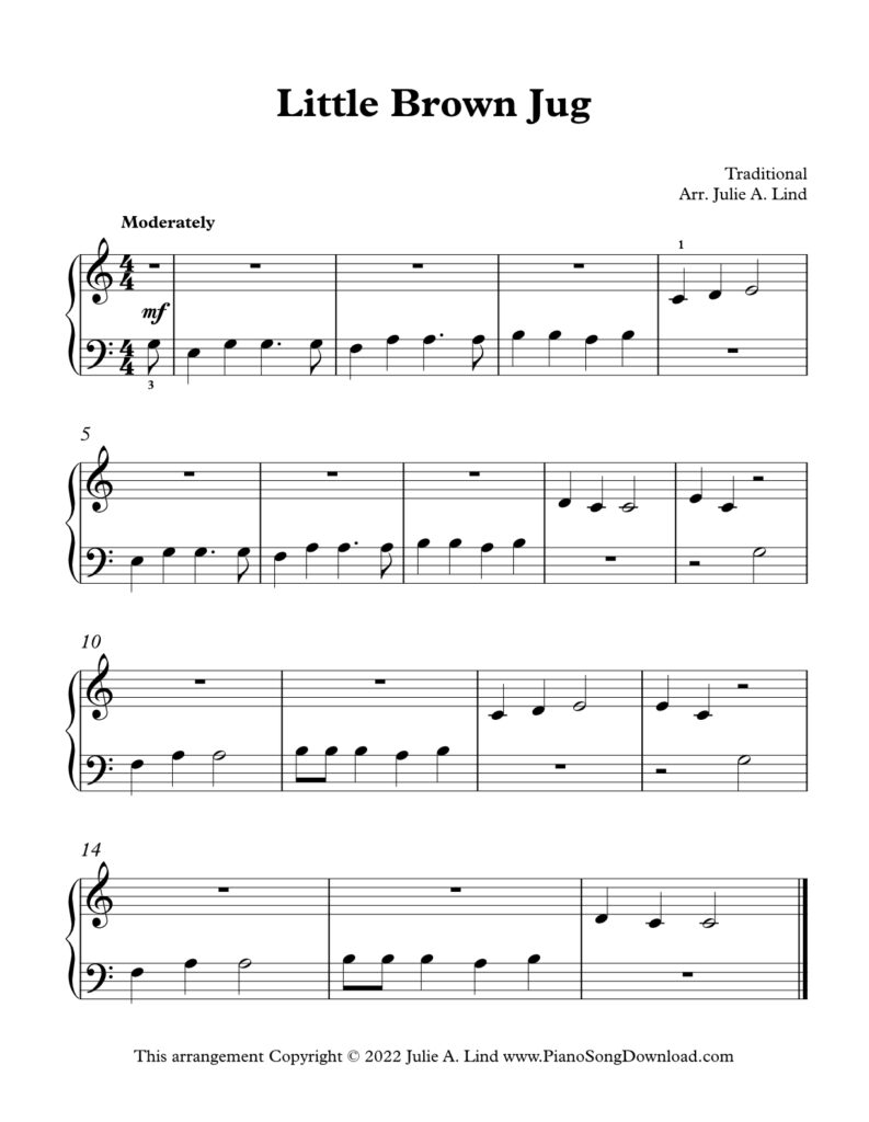 Little Brown Jug Level 1 piano sheet music