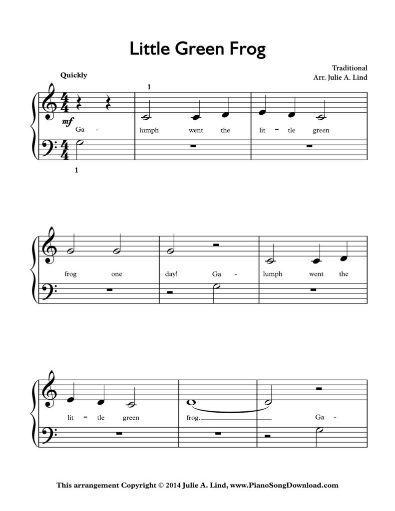 Little Green Frog Level 1 piano sheet music