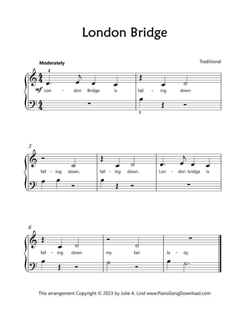 London Bridge Level 1 piano sheet music
