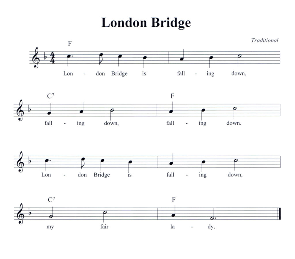 London Bridge lead sheet in F Major with lyrics and chord symbols