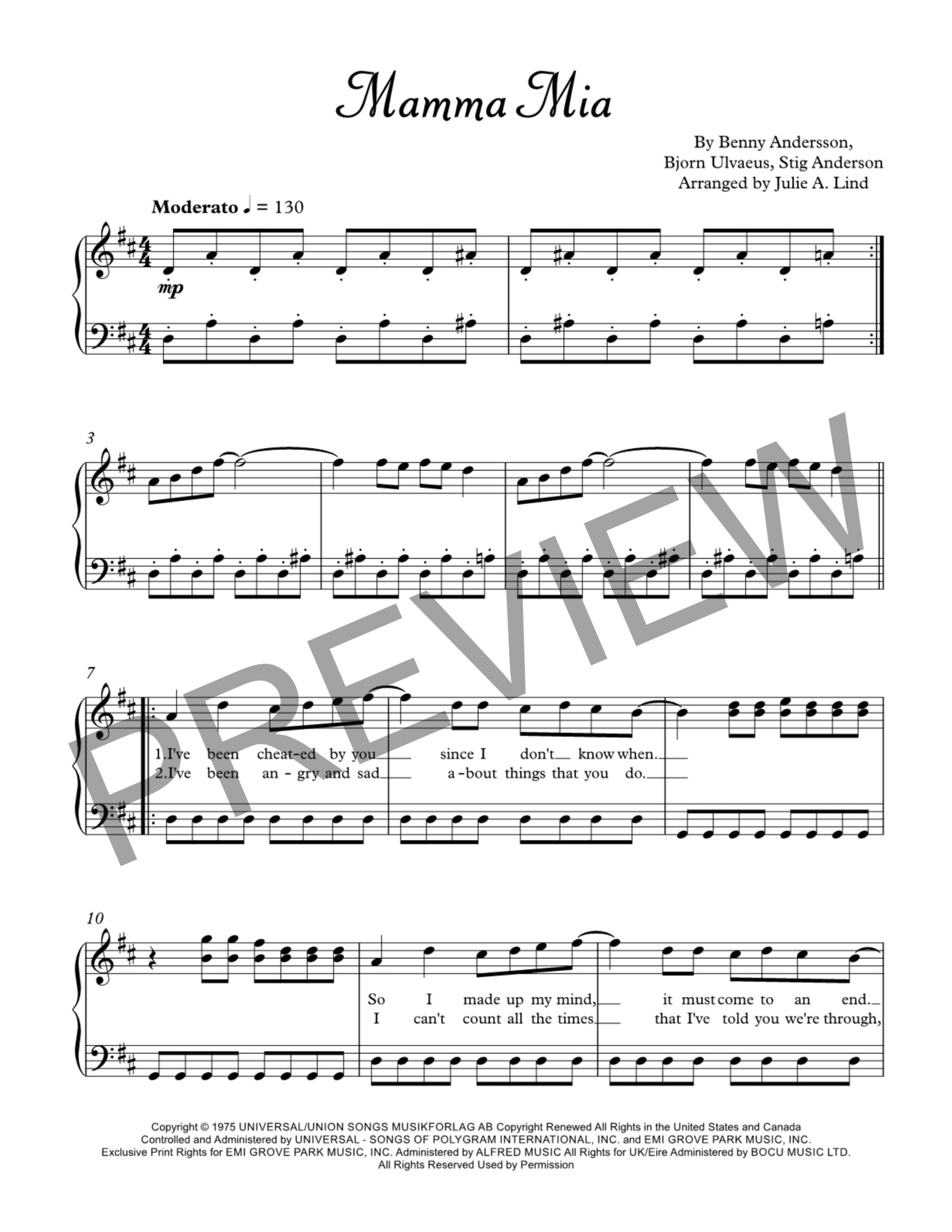 Mamma Mia by ABBA