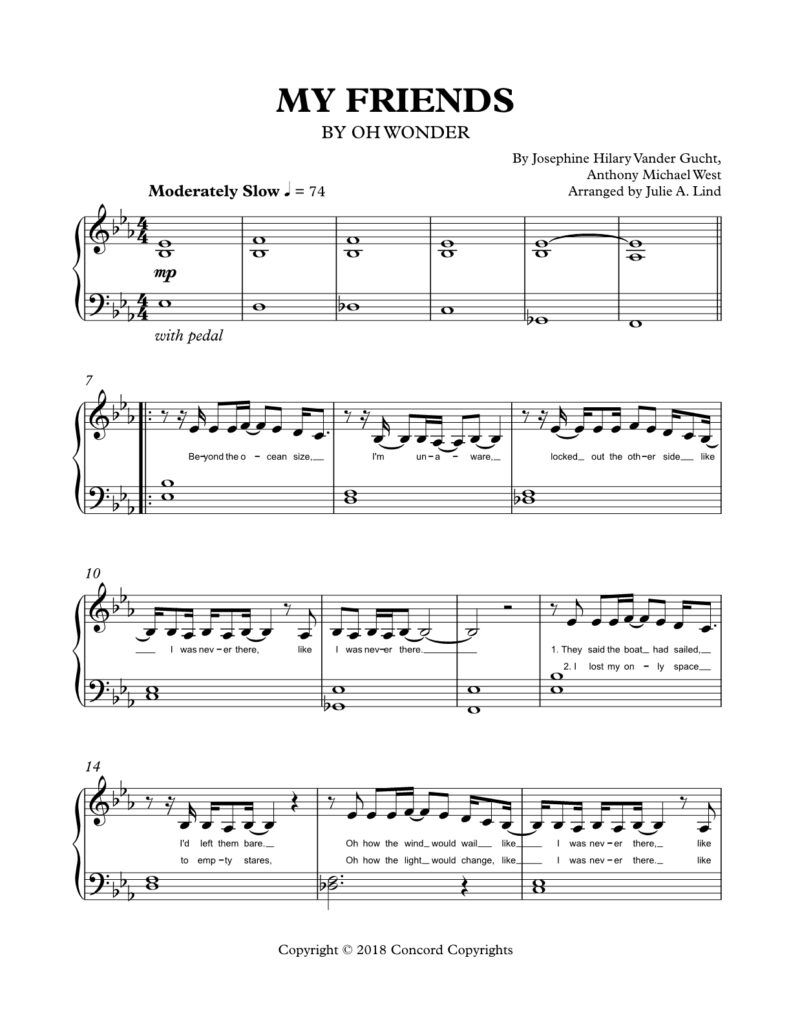 My Friends - Intermediate Piano