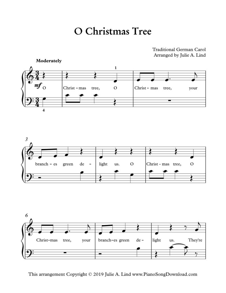 O Christmas Tree Level 1 piano sheet music