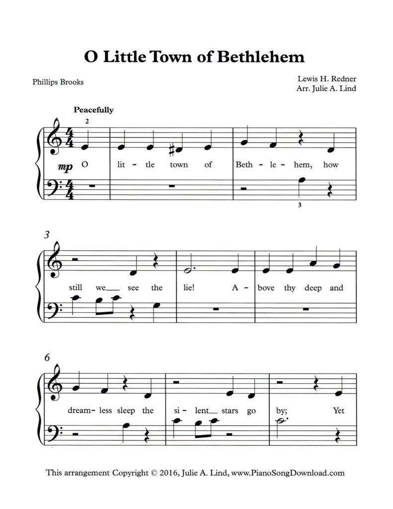 Print Free PDF: O Little Town of Bethlehem