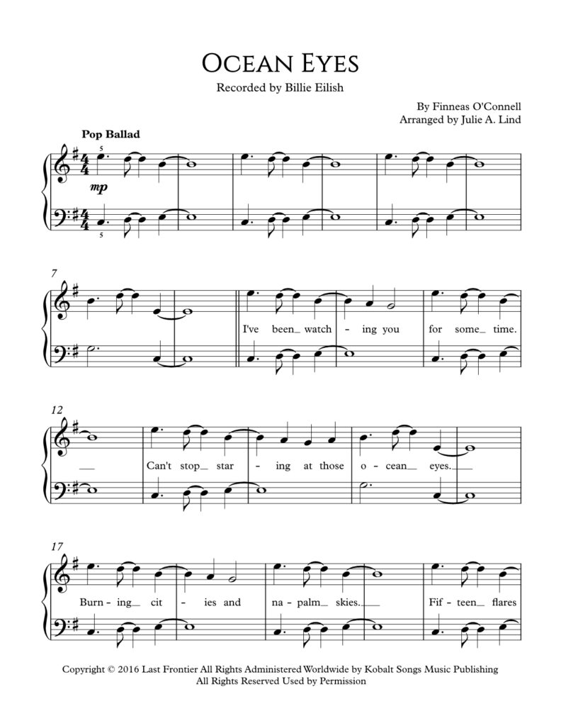 Ocean Eyes - piano
