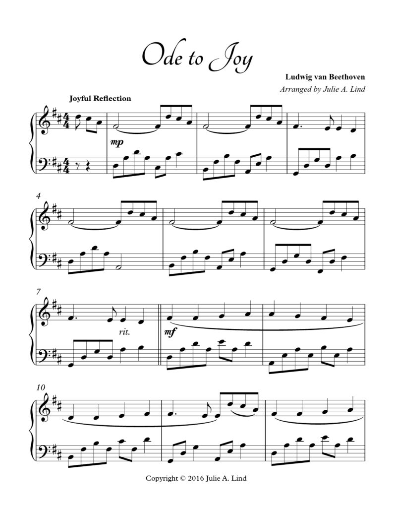 Ode to Joy - Intermediate Piano