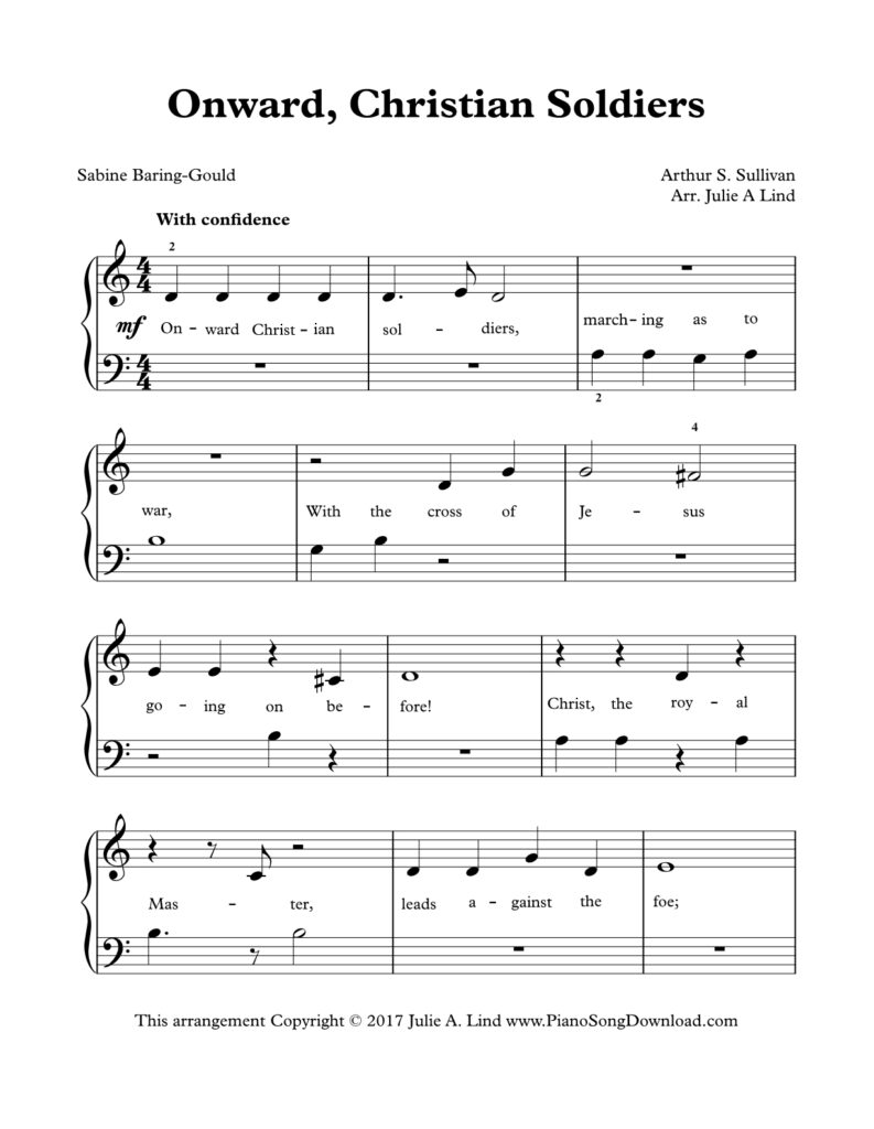 Onward Christian Soldiers Level 1 piano sheet music