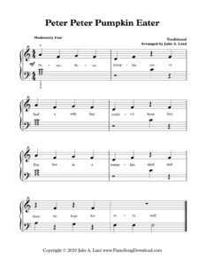 Peter Peter Pumpkin Eater Level 2 piano sheet music