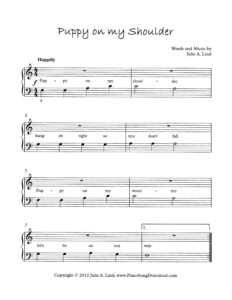 Puppy on My Shoulder Level 1 original piano solo by Julie Lind