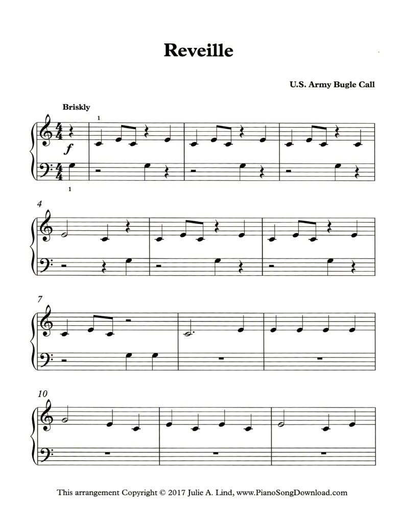 Reveille Level 1 piano sheet music