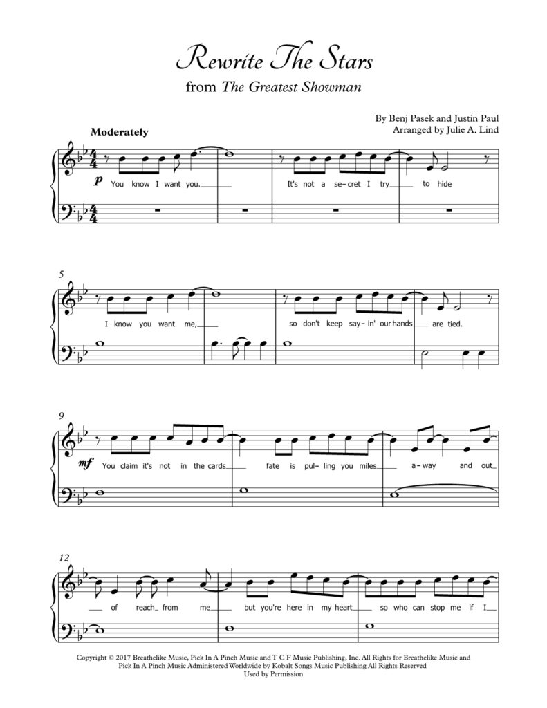 Rewrite the Stars - piano