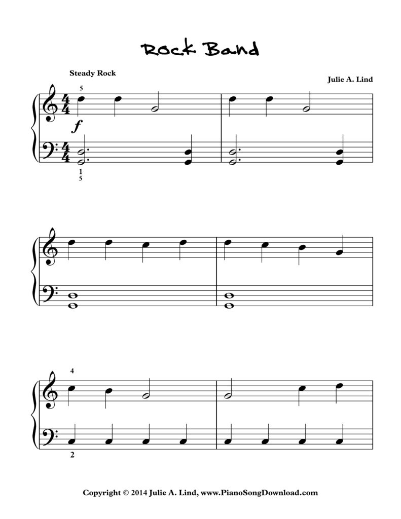 Rock Band Level 2 original piano solo by Julie Lind